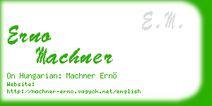 erno machner business card